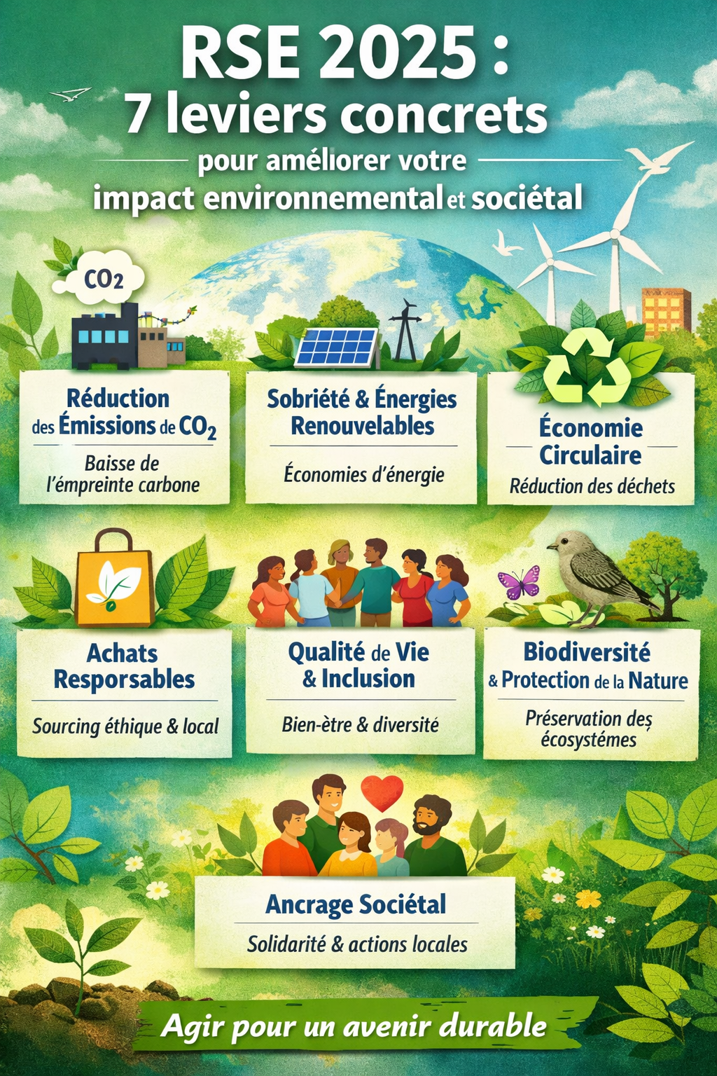 RSE 2025 : 7 leviers concrets pour améliorer votre impact environnemental et sociétal