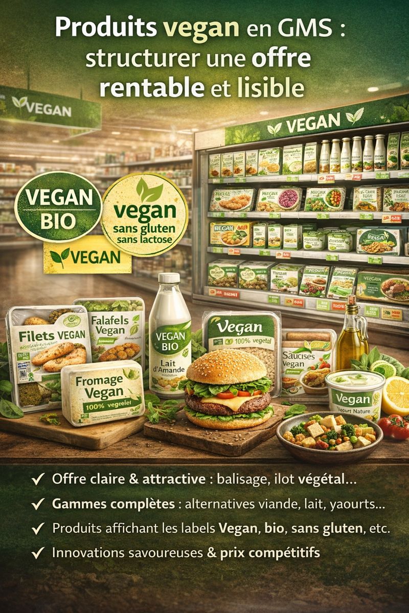 🥦 Produits vegan en GMS : structurer une offre rentable et lisible