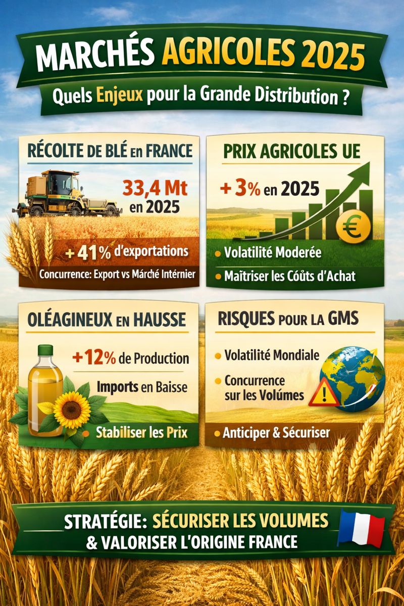 Marchés agricoles 2025 : volumes en hausse, prix sous contrôle et enjeux clés pour la grande distribution