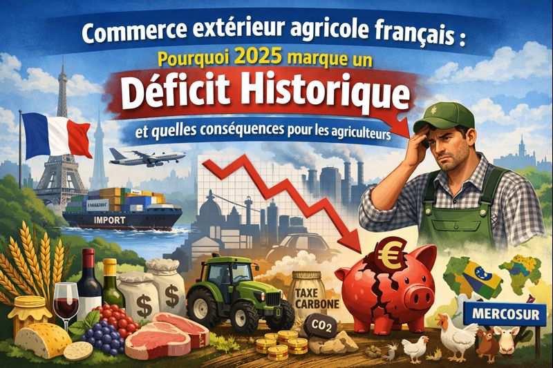 Commerce extérieur agricole français : pourquoi 2025 marque un déficit historique et quelles conséquences pour les agriculteurs