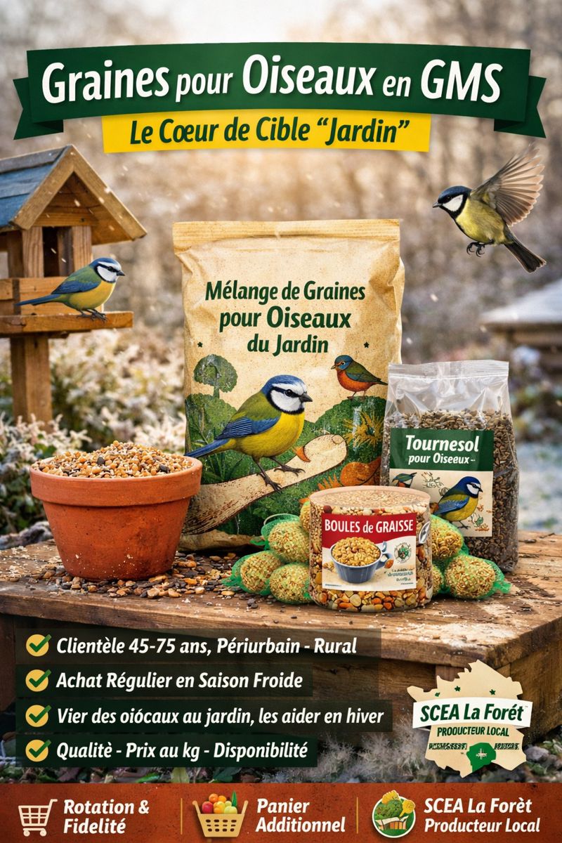 🎯 Qui achète du mélange de graines pour oiseaux en GMS ? Focus sur le cœur de cible “jardin”
